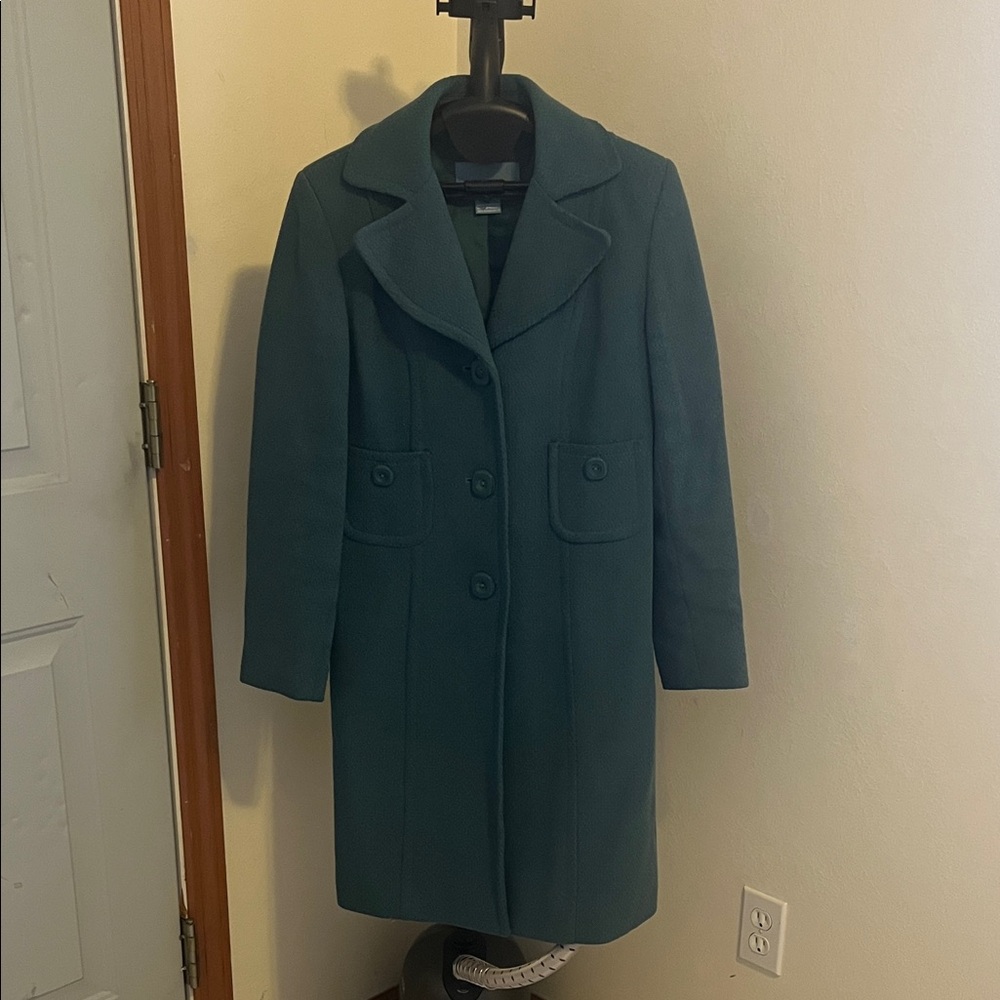 Nine West Teal Wool Pea Coat